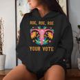 Roe Roe Roe Your Vote Floral Feminist Flowers Women Hoodie Gifts for Her