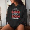 Senior 24 Proud Lil Sister Of A Class Of 2024 Graduate Women Hoodie Gifts for Her