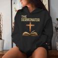 The Sermonator Pastor Appreciation Christian Cross Women Hoodie Gifts for Her