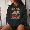 Sloth Graduation Class Of 2024 Graduated Can Go Back To Bed Women Hoodie Gifts for Her