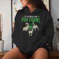 St Patrick's Day Parade Of Pug Crawl Dog Lovers Pug Mom Dad Women Hoodie Gifts for Her