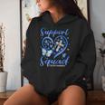 Support Squad Heart Christian Cross Autism Awareness Women Hoodie Gifts for Her