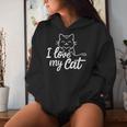 Süßes I Love My Cat Ich Liebe Meine Katze Outfit Katzen Mama Kapuzenpullover für Damen Geschenke für Sie