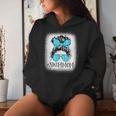 Swim Mom Messy Bun Bleached Mother's Day Women Hoodie Gifts for Her
