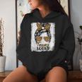 Texas Squad Summer Girls Trip 2024 Messy Bun Leopard Women Hoodie Gifts for Her