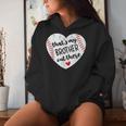 That’S My Brother Out There Baseball Sister Distressed Heart Women Hoodie Gifts for Her