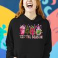 Tis The Season Christmas Gnomes Tree Cakes Coffee Latte Women Hoodie Gifts for Her