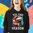 Tis The Season Football Mom Christmas Santa Hat Colorful Women Hoodie Gifts for Her