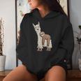 Trendy Funky Cartoon Chill Out Sloth Riding Llama Women Hoodie Gifts for Her