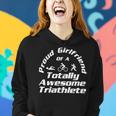 Triathlete Supporter Girlfriend Triathlon Run Swim Bike Women Hoodie Gifts for Her