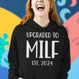 Upgraded To Milf Est 2024 Soon To Be Mom Womens Women Hoodie Gifts for Her