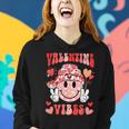 Valentine Vibes Groovy Valentine's Day Couples Boys Girls Women Hoodie Gifts for Her