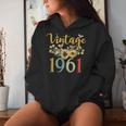 Vintage 1961 Sunflower 63Rd Birthday Awesome Since 1961 Women Hoodie Gifts for Her