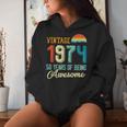 Vintage 1974 50 Geburtstag Retro 50 Jahre Alter Papa Mama Kapuzenpullover für Damen Geschenke für Sie