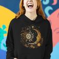 Vintage Celestial Sun Moon Flower Astrology Moon Phases Women Hoodie Gifts for Her