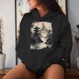 Vintage Japanese Flower Mountain View Landscape Graphic Women Hoodie Gifts for Her