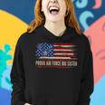 Vintage Proud Air Force Big Sister American Flag Veteran Women Hoodie Gifts for Her