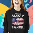 Vintage Proud Navy Grandma With American Flag Veteran Women Hoodie Gifts for Her