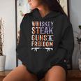 Whiskey Steak Guns & Freedom Whisky Alcohol Steaks Bbq Women Hoodie Gifts for Her