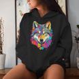 Wolf Gay Pride Lgbt Rainbow Flag On Wolf Lgbtq Women Hoodie Gifts for Her