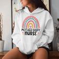 0Jvn Mother Baby Nurse Rainbow Postpartum Nursing Life Women Hoodie Gifts for Her