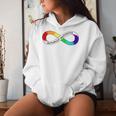 Actually Autistic Rainbow Infinity Neurodiversity Pride Women Hoodie Gifts for Her
