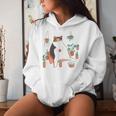 Calico Cat With Pot Plants Cat Lover For Mom Women Women Hoodie Gifts for Her