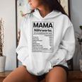 Damen Mama Nährwerte Tabelle X Muttertag Lustig Muttertagsgeschenk Kapuzenpullover für Damen Geschenke für Sie