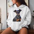 Damen Miniatur Pinscher Hund Mama Papa Liebe Welpe Haustier Mit-Ausschnitt Kapuzenpullover für Damen Geschenke für Sie