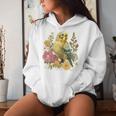 Damen Wellensittich Sittichogel Mama Papageiintage Blume Mit-Ausschnitt Kapuzenpullover für Damen Geschenke für Sie