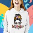 Dy Salon Life Messy Bun Girl Hairstylist Hairdresser Women Hoodie Gifts for Her