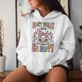 Happy Easter Groovy Bunny Face Don't Worry Be Hoppy Women Women Hoodie Gifts for Her