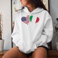 Italy Usa FlagHeart Italian American Love Women Hoodie Gifts for Her