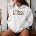 Mother Baby Rn Nurse Appreciation Postpartum Cna Leopard L&D Women Hoodie Gifts for Her