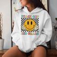 Peace Out 2Nd Grade Teacher Retro Smile Last Day Of School Women Hoodie Gifts for Her