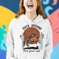 Retro Cowboy Bucking Horse Buck Around And Find Out Western Women Hoodie Gifts for Her