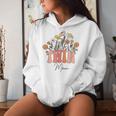 Retro Groovy Floral Twin Mom Mother's Day Wildflower Women Women Hoodie Gifts for Her