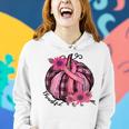 Thankful Pink Pumpkin Sunflower Breast Cancer Awareness Women Hoodie Gifts for Her