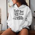 Vintage Cute But Feral Raccoon Lover Presents Raccoon Women Hoodie Gifts for Her