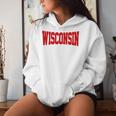 Vintage Wisconsin Wisconsin Red Retro Women Hoodie Gifts for Her