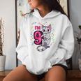 Youth Girls 9Th Birthday Outfit I'm 9 Years Old Cat Kitty Kitten Women Hoodie Gifts for Her