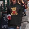 Adorable Osito De Peluche Con Corazón- Peluche De Amor Cuello Sudadera con capucha para mujer Regalos divertidos