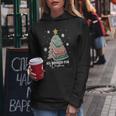 All Booked For Christmas Book Tree Lights Teacher School Women Hoodie Funny Gifts