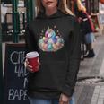 Colorido Unicornio De Huevo De Pascua Cuello Sudadera con capucha para mujer Regalos divertidos
