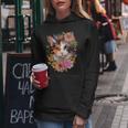 Cute Floral Calico Cat Women Hoodie Unique Gifts