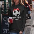 Damen Fußball Mama Sohn Tochter Fußballer Mutter Fußballspieler Mit-Ausschnitt Kapuzenpullover für Damen Lustige Geschenke