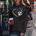 Dog Paw Print Heart For Mom For Dad Women Hoodie Unique Gifts