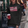 Your Fav English Teacher On Front Retro Groovy Pink Women Hoodie Unique Gifts