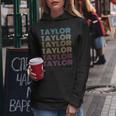 First Name Taylor Retro Personalized Groovy 80'S Women Hoodie Personalized Gifts