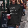 Their There And They're English Teacher Correct Grammar Women Hoodie Funny Gifts